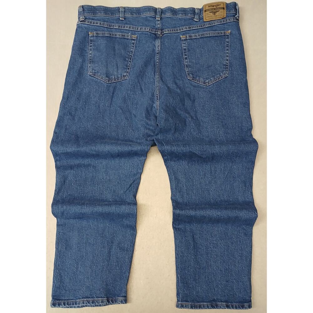 Wrangler (44x29) Men's Reg. Straight Fit Blue Denim Jeans - Picture 7 of 9